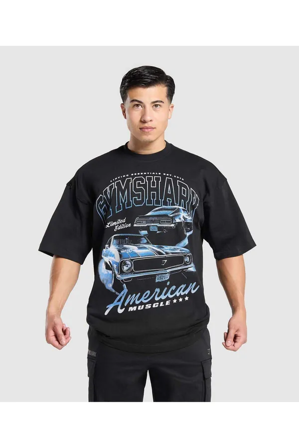 Gymshark American Muscle Extreme Oversized T-Shirt — orijinal, Türkiye stokta