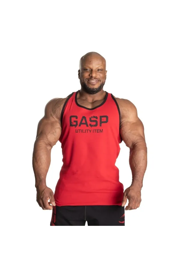 GASP Ribbed T-Back Tank Top — Kırmızı — orijinal, Türkiye stokta