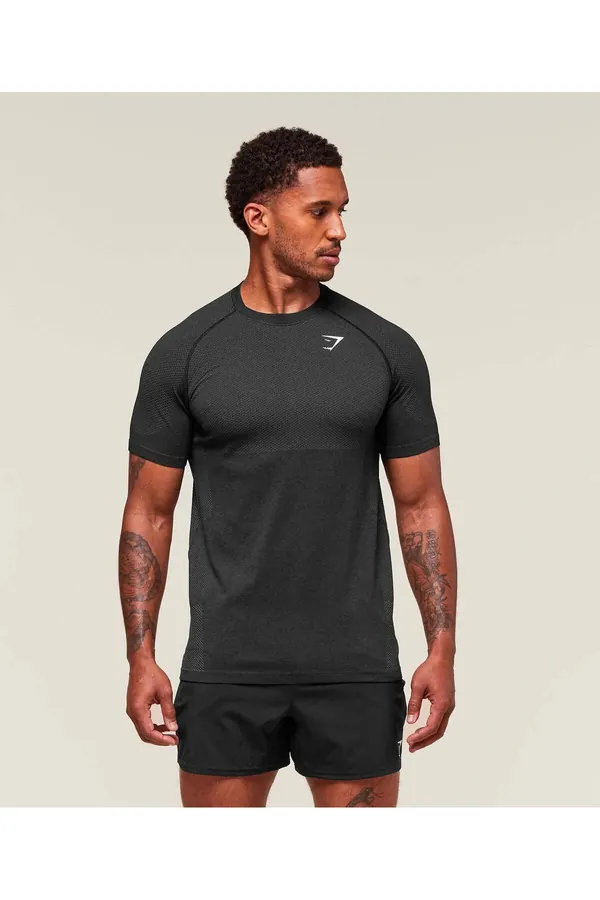 Gymshark Vital Seamless T-Shirt — Siyah — orijinal, Türkiye stokta